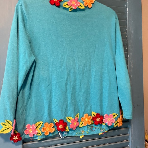 Jack B. Quick Rare Vintage Tropical Beaded Sweater - Picture 7 of 14
